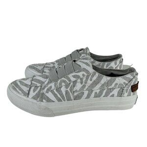 Jenn Ardor Canvas Sneakers Womens Size 6.5 Gray Animal Print Slip On Laceless